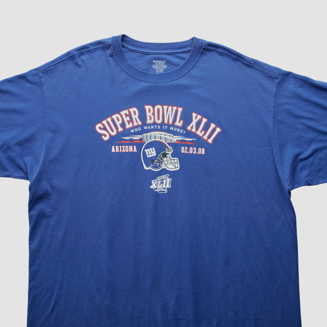 New York Giants Reebok 2008 T-Shirt Blue Vintage