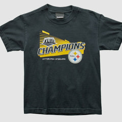 Pittsburgh Steelers Reebok 2009 T-Shirt Black Vintage