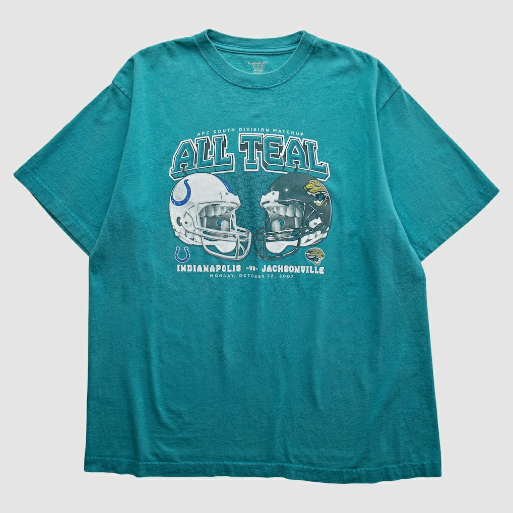 Indianapolis Colts vs. Jacksonville Jaguars Reebok 2007 T-Shirt Teal Vintage