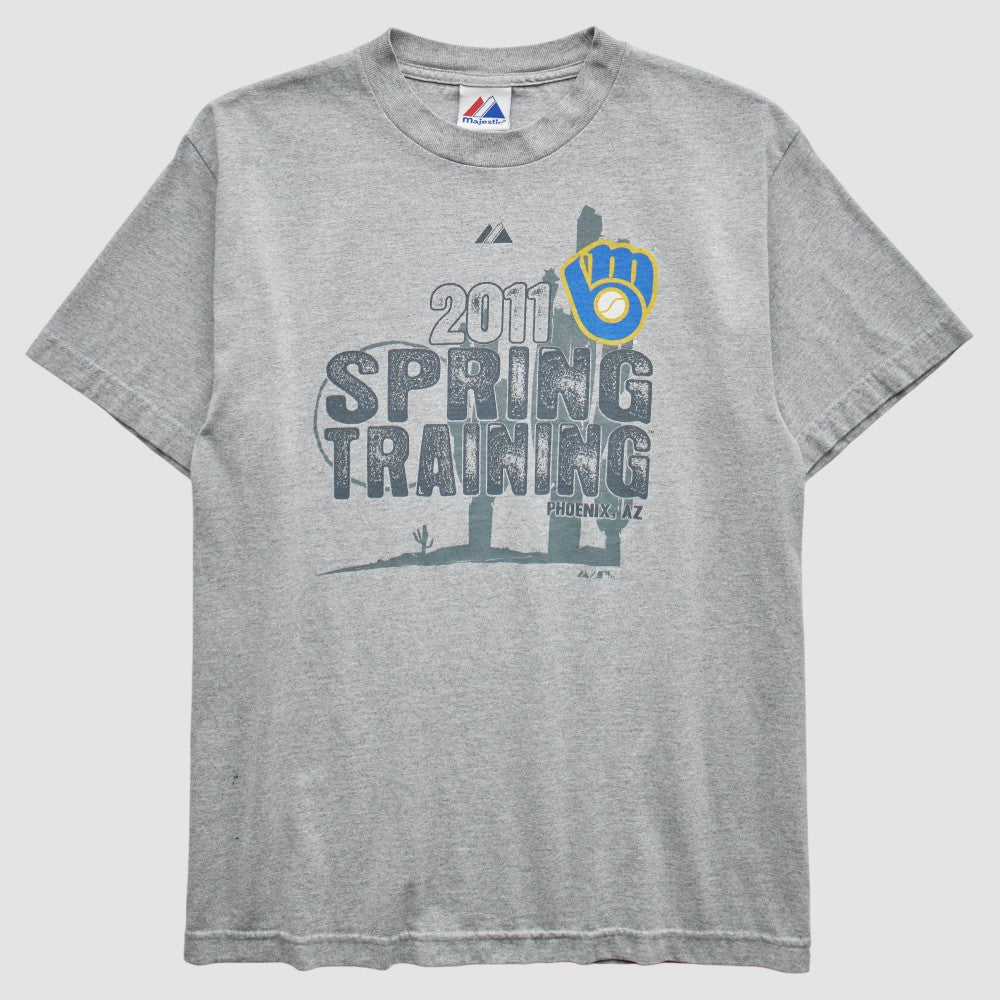 Milwaukee Brewers Majestic 2011 T-Shirt - Gray - S by Fanatics Real Vintage T-shirts