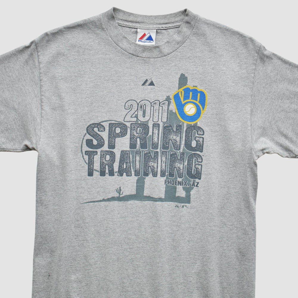 Milwaukee Brewers Majestic 2011 T-Shirt - Gray - S by Fanatics Real Vintage T-shirts