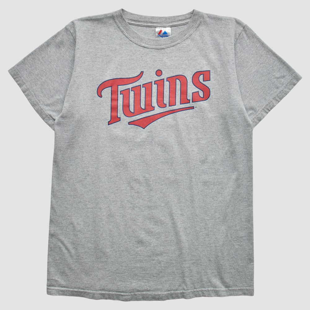 Minnesota Twins Majestic 2000s T-Shirt - Gray - M by Fanatics Real Vintage T-shirts