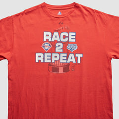 Philadelphia Phillies Majestic 2009 T-Shirt - Red - L by Fanatics Real Vintage T-shirts