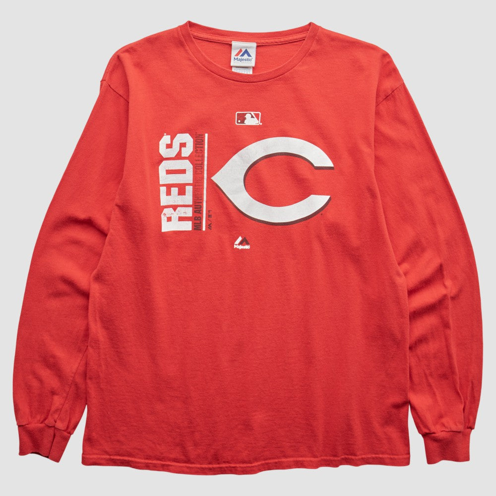 Cincinnati Reds Majestic 2000s T-Shirt - Red - S by Fanatics Real Vintage T-shirts