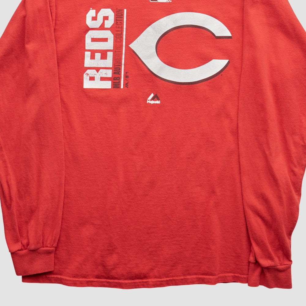Cincinnati Reds Majestic 2000s T-Shirt - Red - S by Fanatics Real Vintage T-shirts