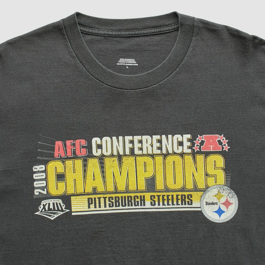 Pittsburgh Steelers 2008 T-Shirt Black Vintage