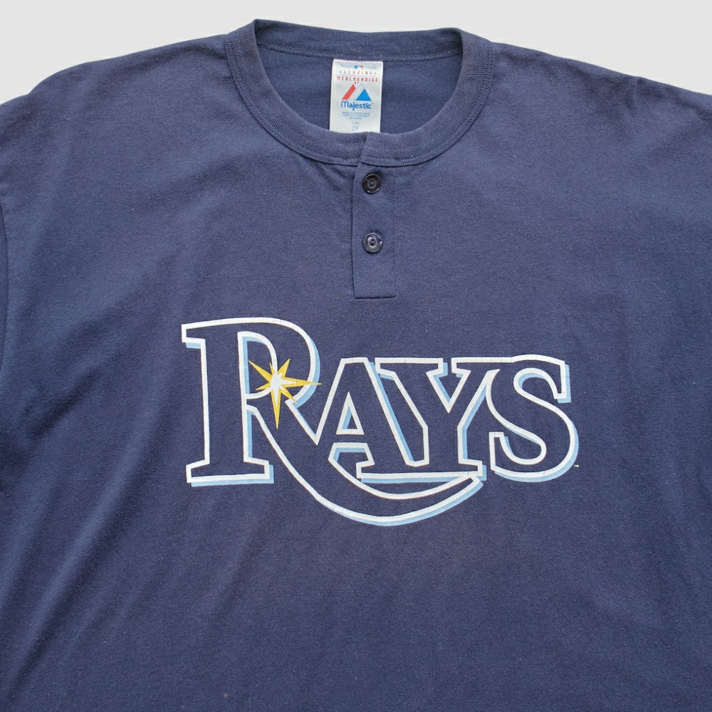 Tampa Bay Rays Majestic 2000s T-Shirt - Navy - XL by Fanatics Real Vintage T-shirts