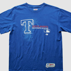 Texas Rangers Majestic 2011 T-Shirt - Blue - M by Fanatics Real Vintage T-shirts