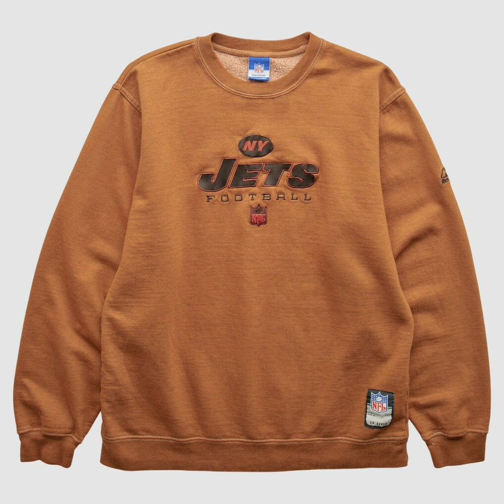 New York Jets Reebok 2000s Pullover Sweatshirt Brown Vintage