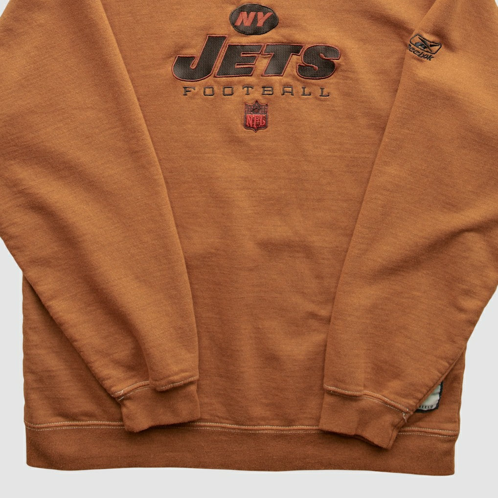 New York Jets Reebok 2000s Pullover Sweatshirt Brown Vintage