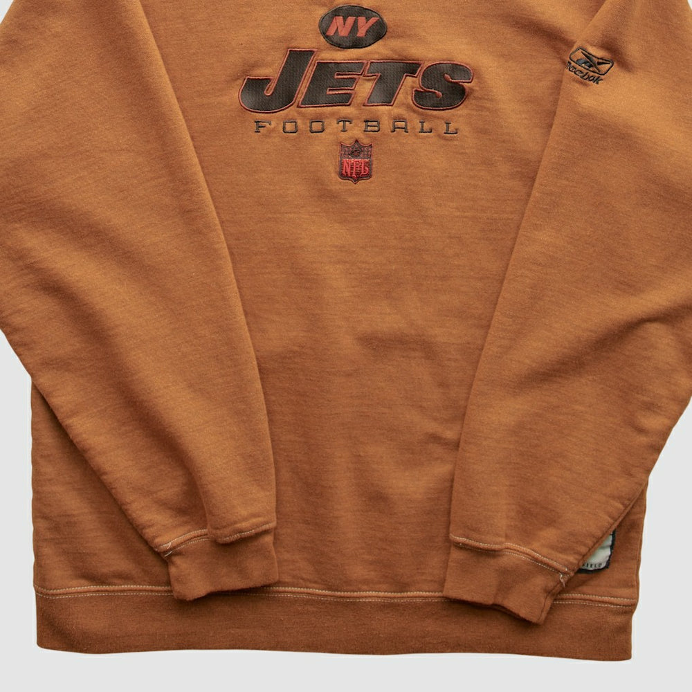 New York Jets Reebok 2000s Pullover Sweatshirt Brown Vintage