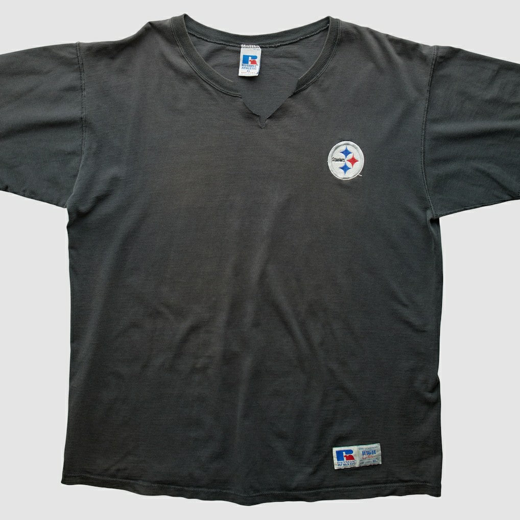 Pittsburgh Steelers Russell 90s T-Shirt Black Vintage