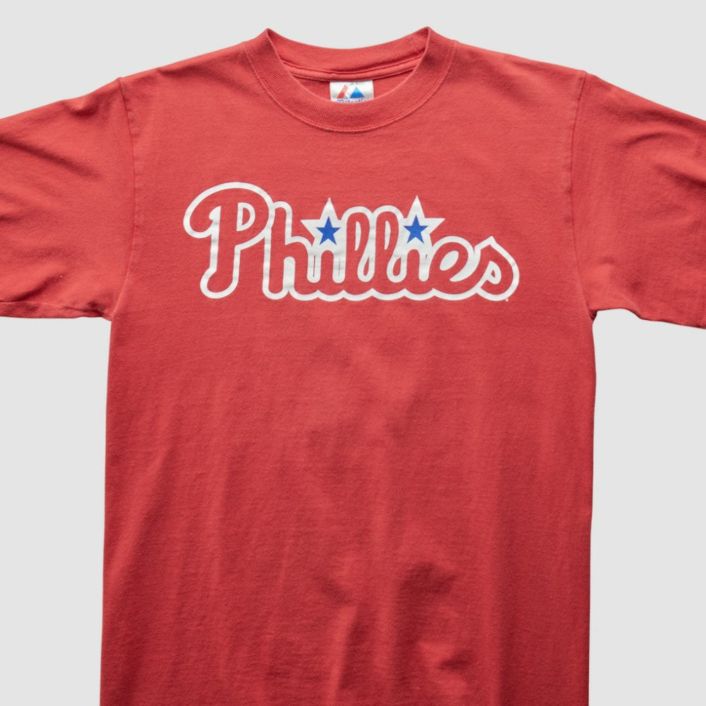 Philadelphia Phillies Majestic 2000s T-Shirt - Red - S by Fanatics Real Vintage T-shirts