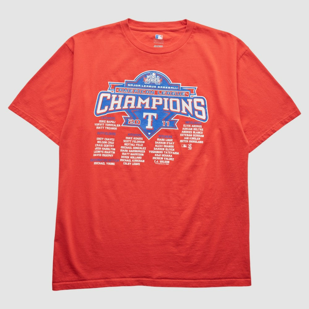 Texas Rangers 2011 T-Shirt - Red - M by Fanatics Real Vintage T-shirts
