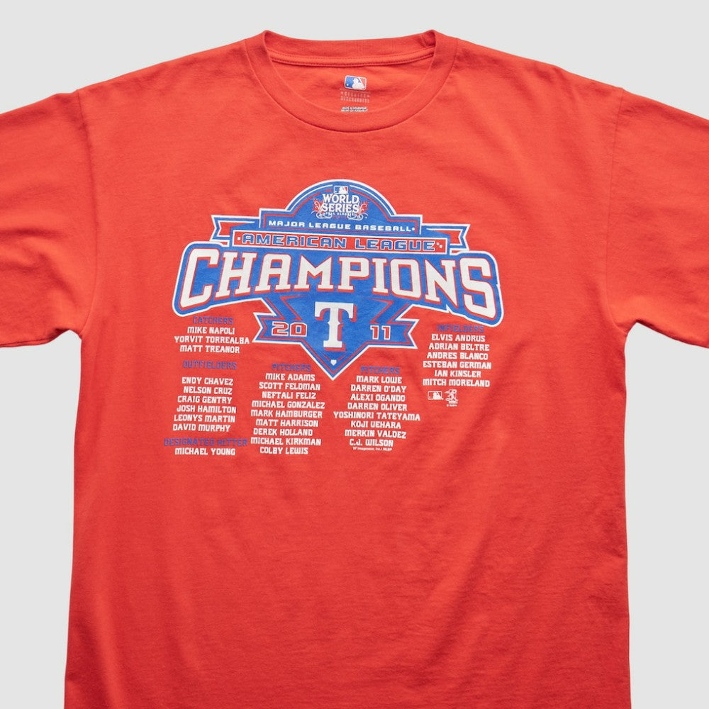 Texas Rangers 2011 T-Shirt - Red - M by Fanatics Real Vintage T-shirts