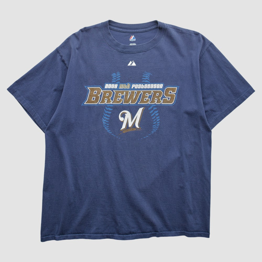 Milwaukee Brewers 2008 T-Shirt - Navy - XL by Fanatics Real Vintage T-shirts