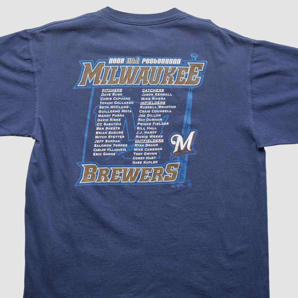 Milwaukee Brewers 2008 T-Shirt - Navy - XL by Fanatics Real Vintage T-shirts