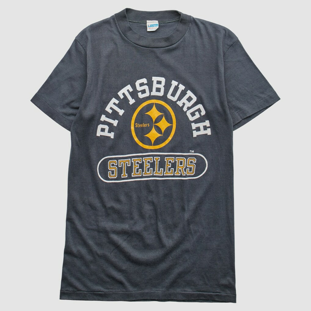 Pittsburgh Steelers Champion 80s T-Shirt Gray Vintage