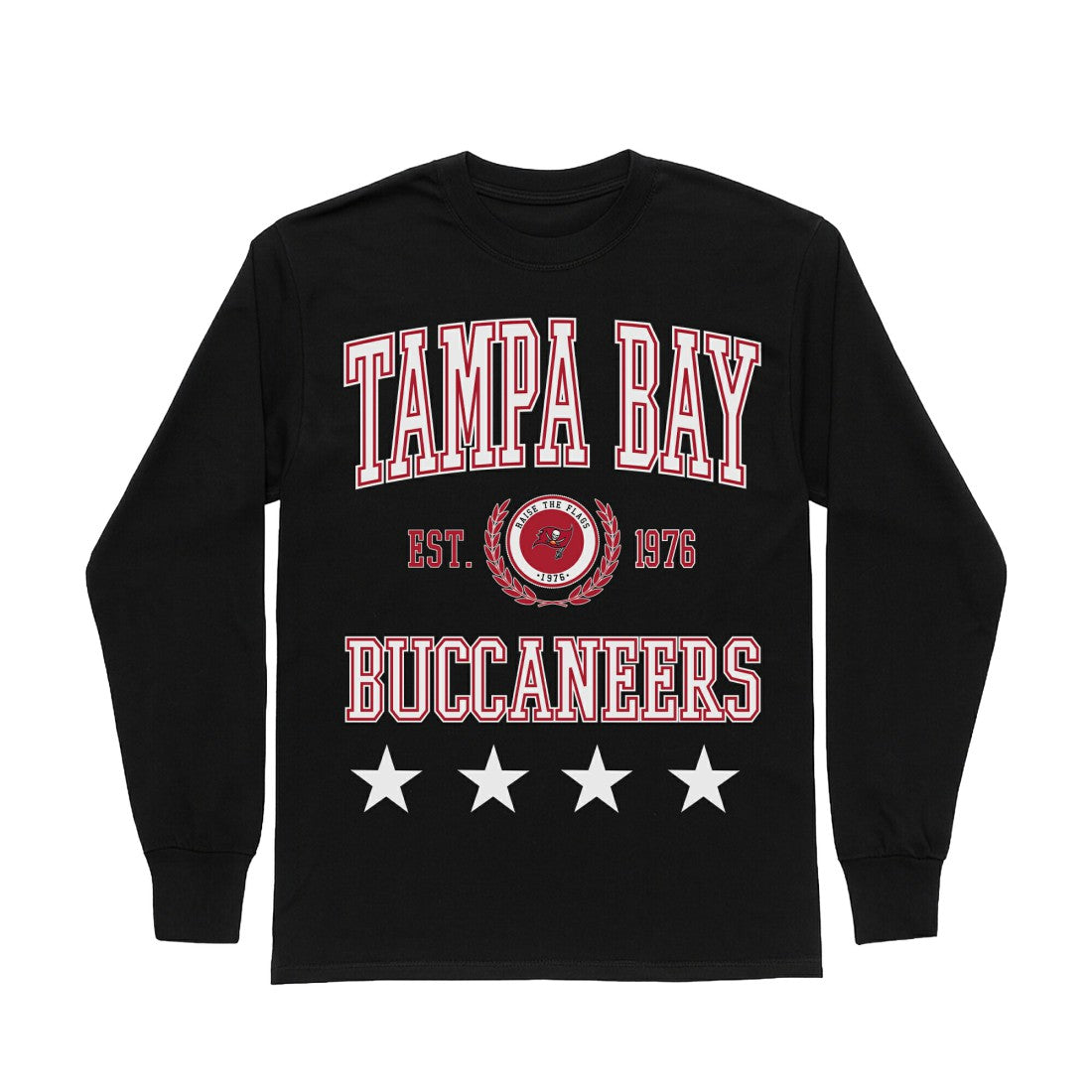 Tampa Bay Buccaneers Gameday Couture Women's Oversized Everyday Star Long Sleeve T-Shirt Black