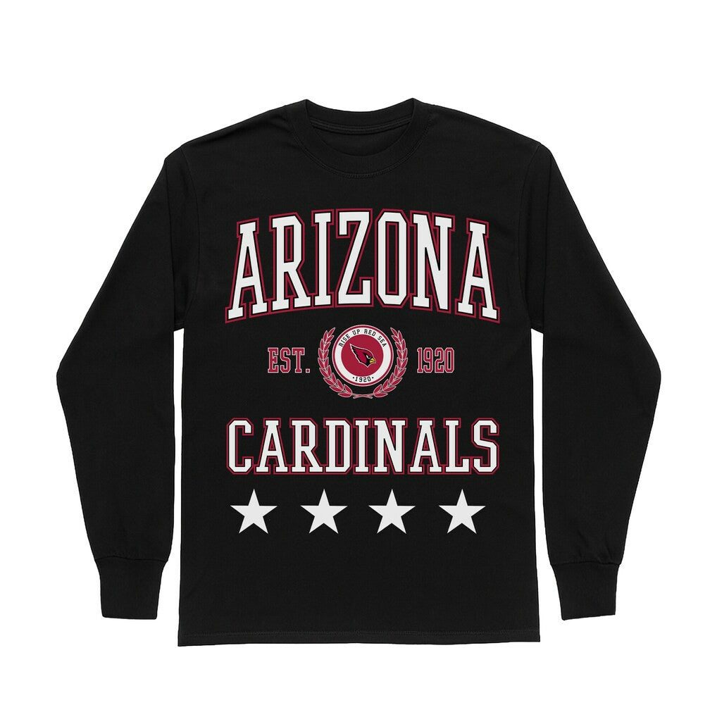 Arizona Cardinals Gameday Couture Women's Oversized Everyday Star Long Sleeve T-Shirt Black