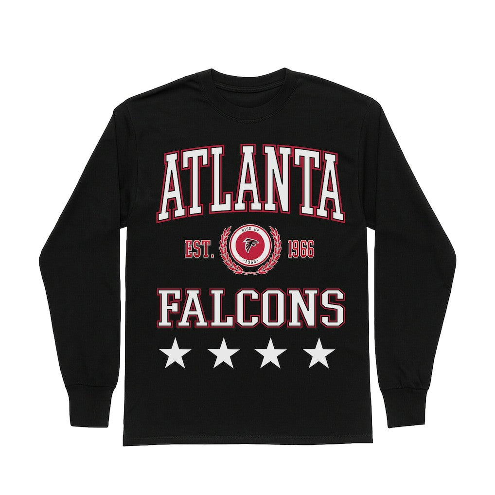 Atlanta Falcons Gameday Couture Women's Oversized Everyday Star Long Sleeve T-Shirt Black
