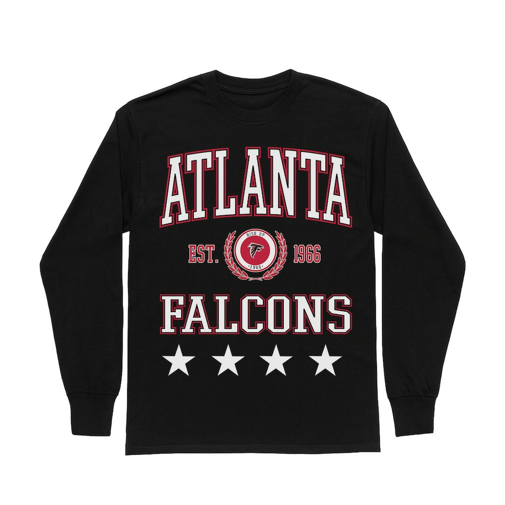 Atlanta Falcons Gameday Couture Women's Oversized Everyday Star Long Sleeve T-Shirt Black