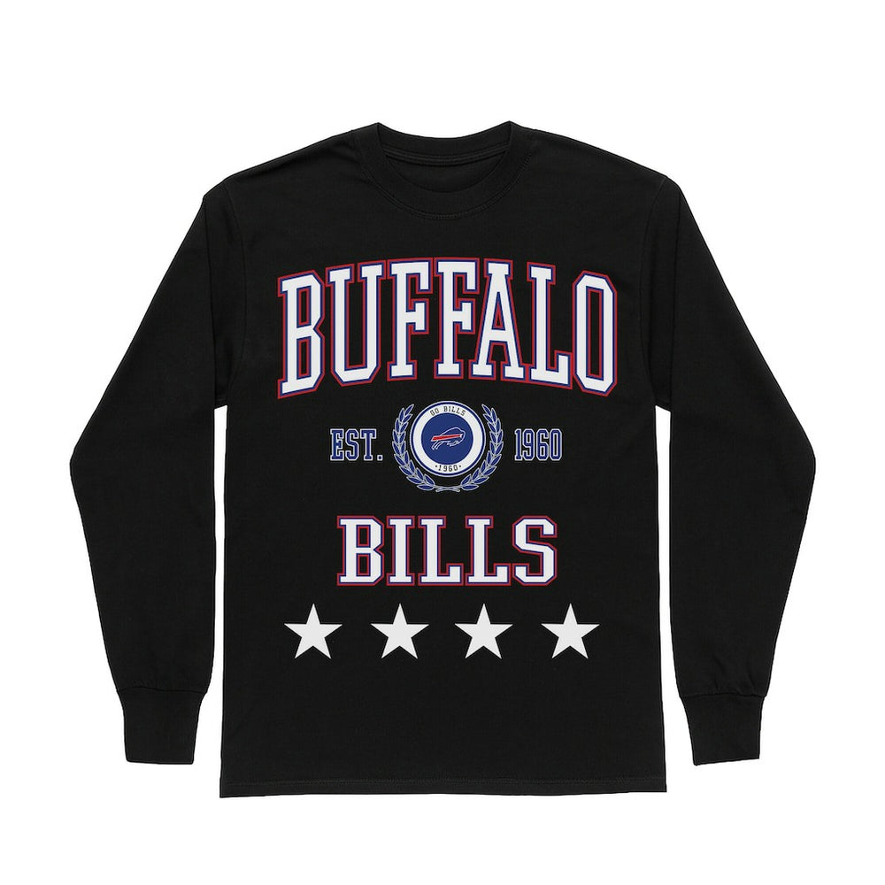 Buffalo Bills Gameday Couture Women's Oversized Everyday Star Long Sleeve T-Shirt Black