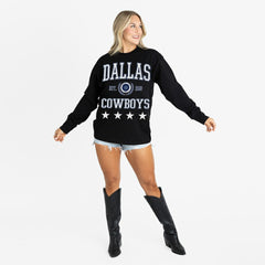 Dallas Cowboys Gameday Couture Women's Oversized Everyday Star Long Sleeve T-Shirt Black