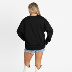 Denver Broncos Gameday Couture Women's Oversized Everyday Star Long Sleeve T-Shirt Black