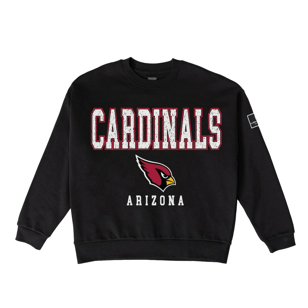 Arizona Cardinals Gameday Couture Women's Oversized Level Up Black Label Premium Fleece Sweatshirt Black