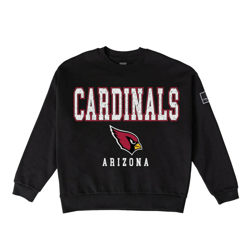 Arizona Cardinals Gameday Couture Women's Oversized Level Up Black Label Premium Fleece Sweatshirt Black