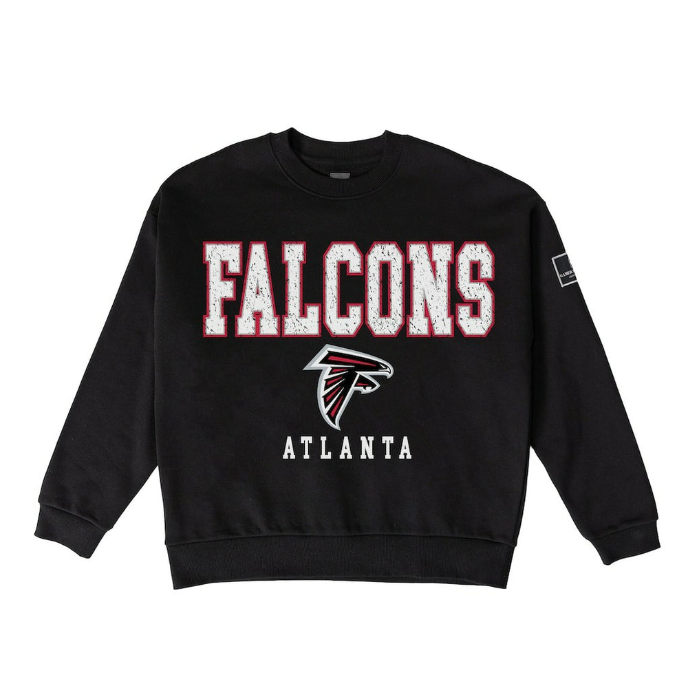 Atlanta Falcons Gameday Couture Women's Oversized Level Up Black Label Premium Fleece Sweatshirt Black