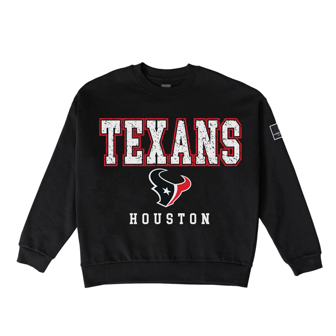 Houston Texans Gameday Couture Women's Oversized Level Up Black Label Premium Fleece Sweatshirt Black