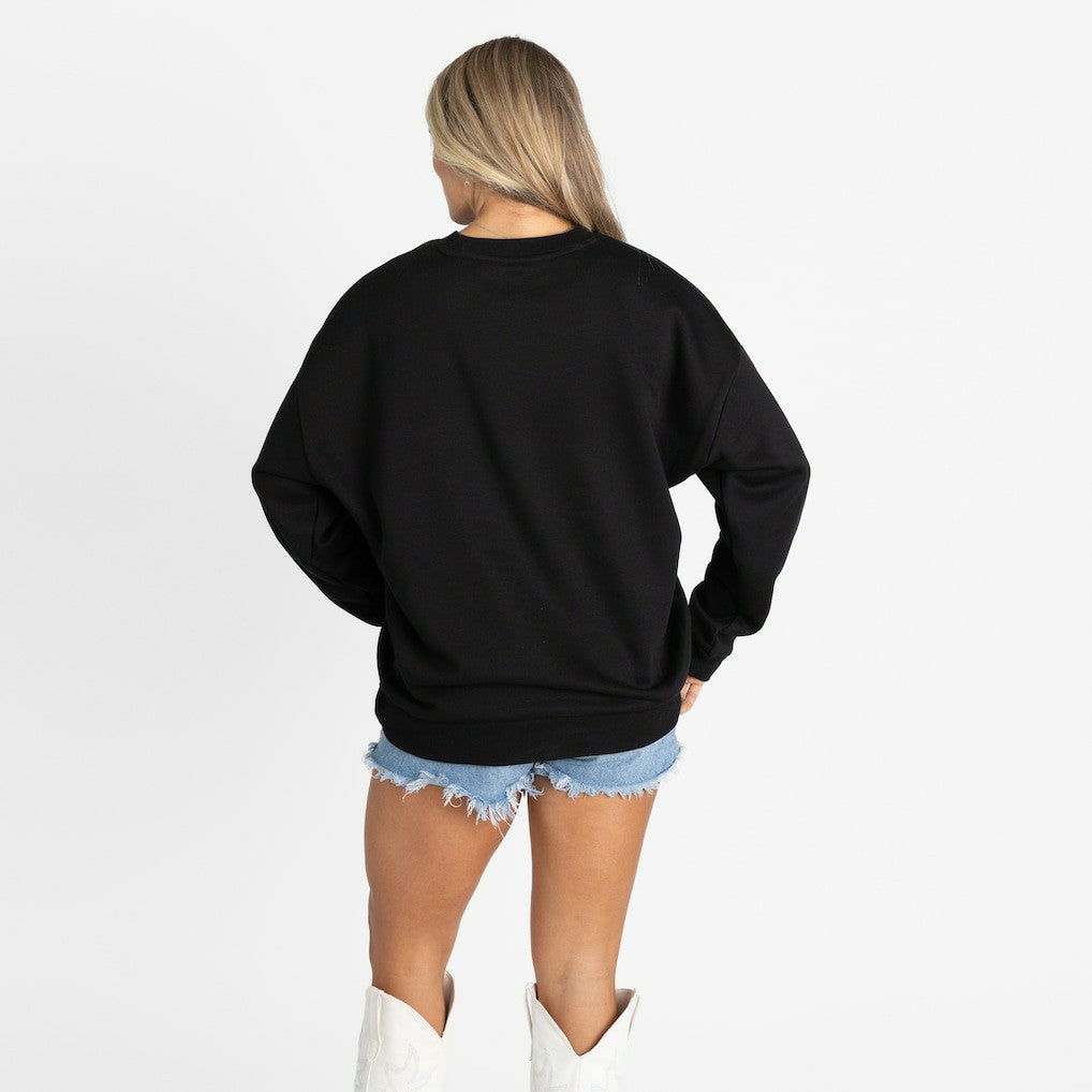 Washington Commanders Gameday Couture Women's Oversized Level Up Black Label Premium Fleece Sweatshirt Black