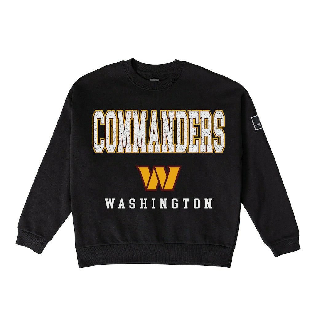 Washington Commanders Gameday Couture Women's Oversized Level Up Black Label Premium Fleece Sweatshirt Black