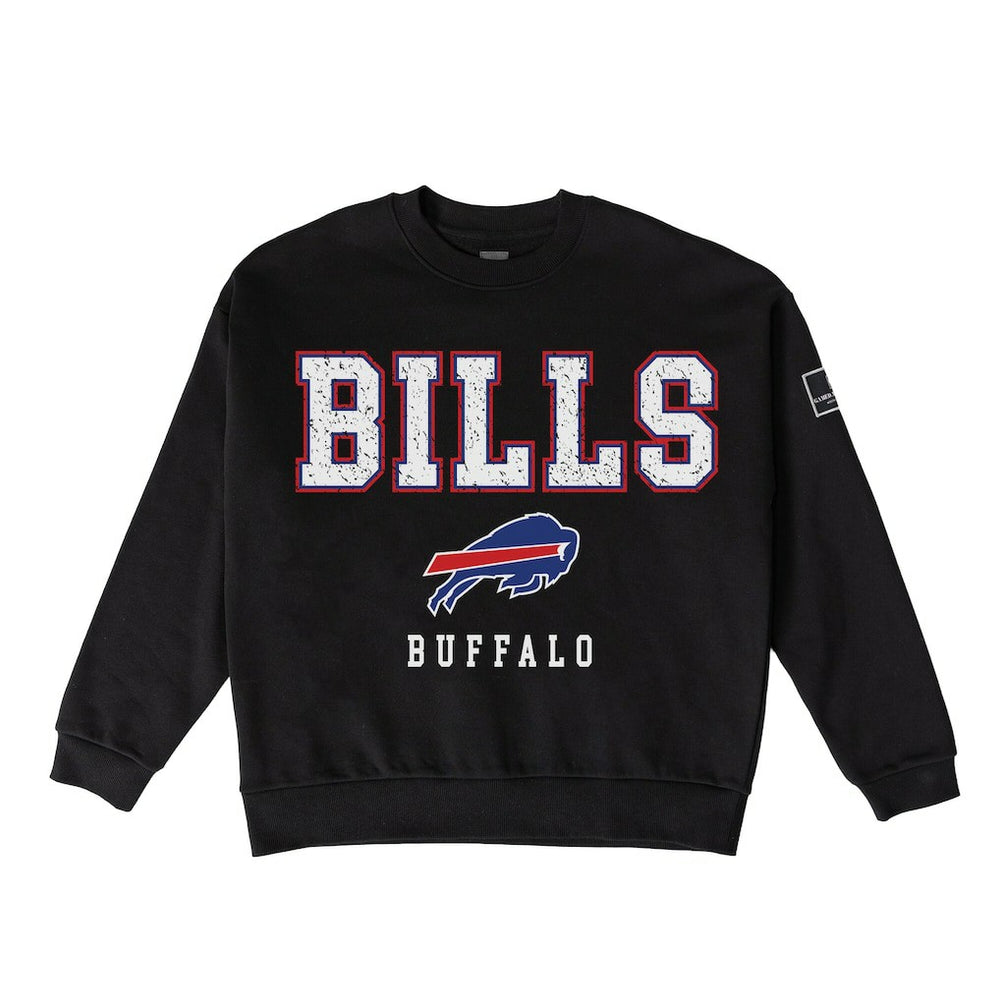 Buffalo Bills Gameday Couture Women's Oversized Level Up Black Label Premium Fleece Sweatshirt Black