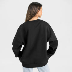 Washington Commanders Gameday Couture Women's Oversized Victory Lane Black Label Premium Fleece Sweatshirt Black