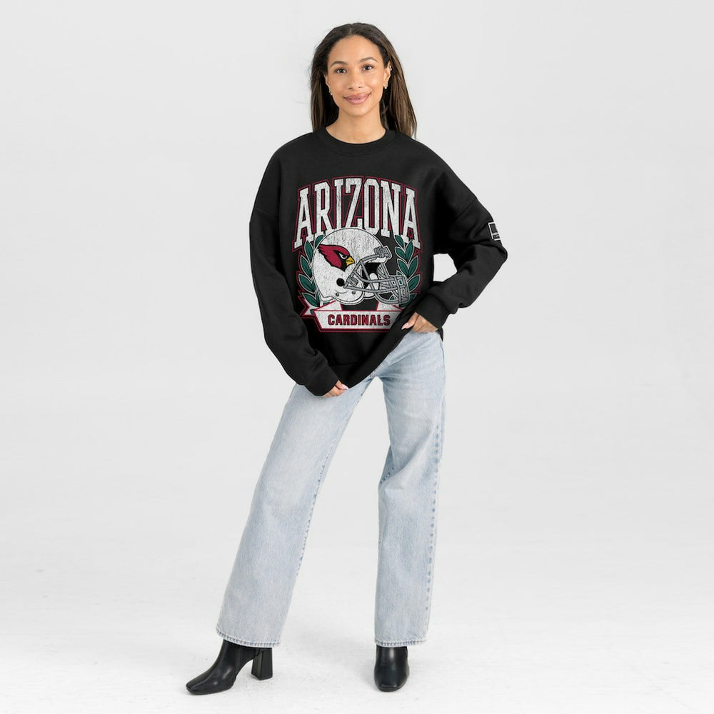 Arizona Cardinals Gameday Couture Women's Oversized Victory Lane Black Label Premium Fleece Sweatshirt Black