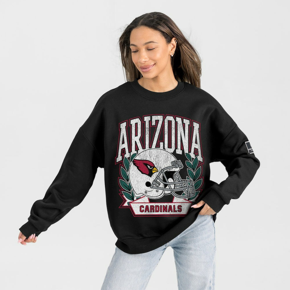 Arizona Cardinals Gameday Couture Women's Oversized Victory Lane Black Label Premium Fleece Sweatshirt Black