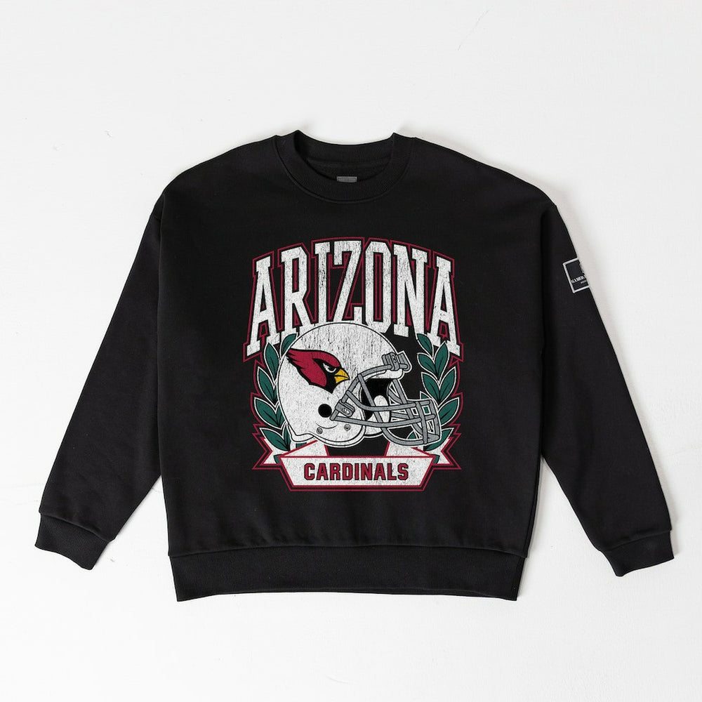 Arizona Cardinals Gameday Couture Women's Oversized Victory Lane Black Label Premium Fleece Sweatshirt Black