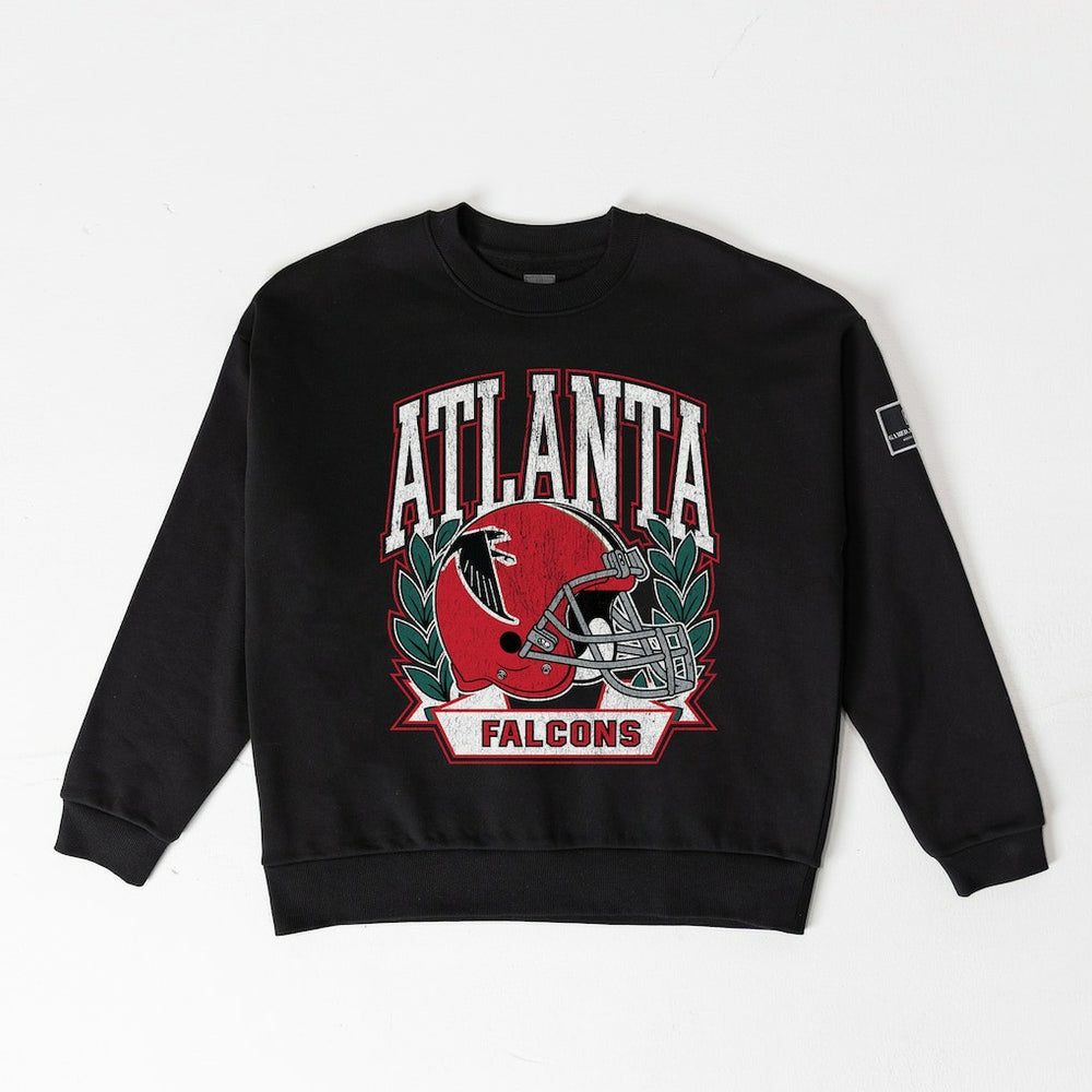 Atlanta Falcons Gameday Couture Women's Oversized Victory Lane Black Label Premium Fleece Sweatshirt Black