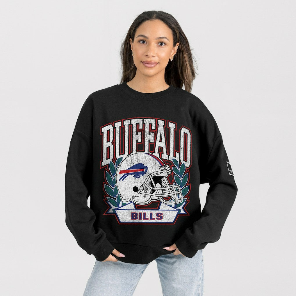 Buffalo Bills Gameday Couture Women's Oversized Victory Lane Black Label Premium Fleece Sweatshirt Black