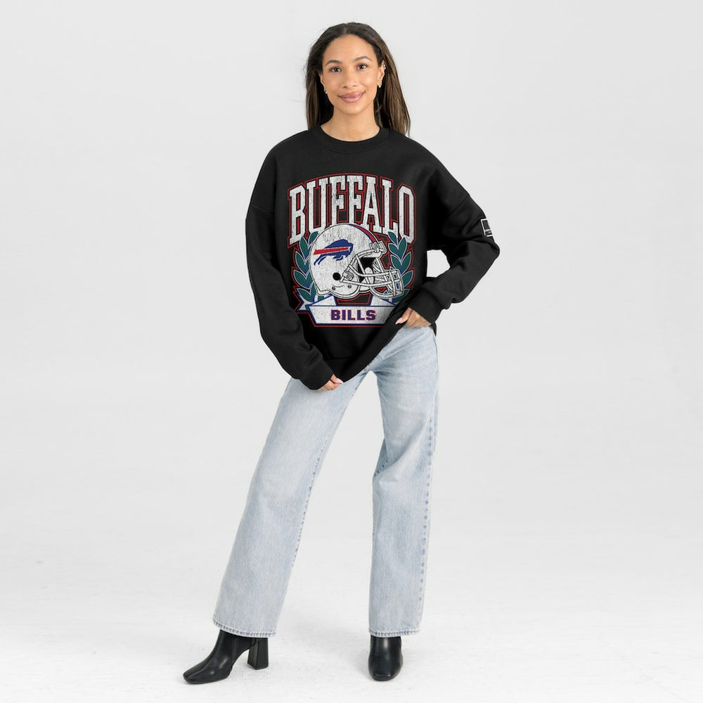 Buffalo Bills Gameday Couture Women's Oversized Victory Lane Black Label Premium Fleece Sweatshirt Black