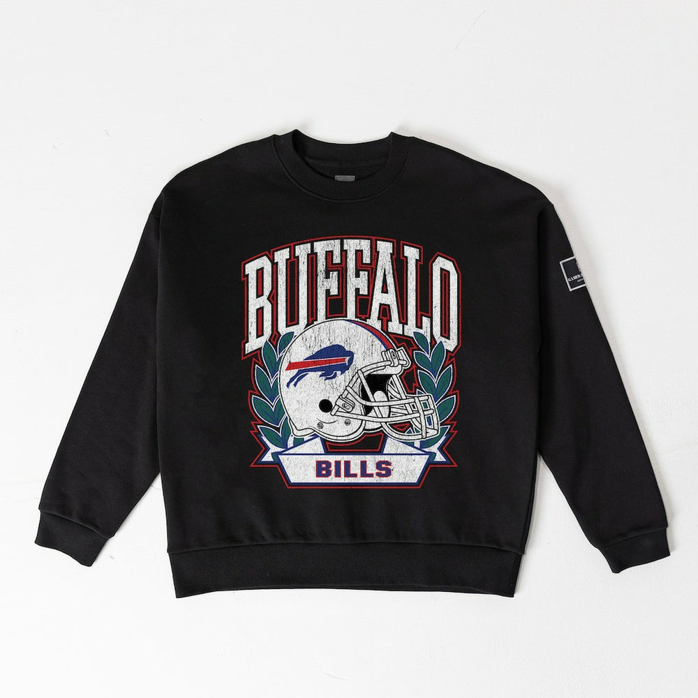Buffalo Bills Gameday Couture Women's Oversized Victory Lane Black Label Premium Fleece Sweatshirt Black