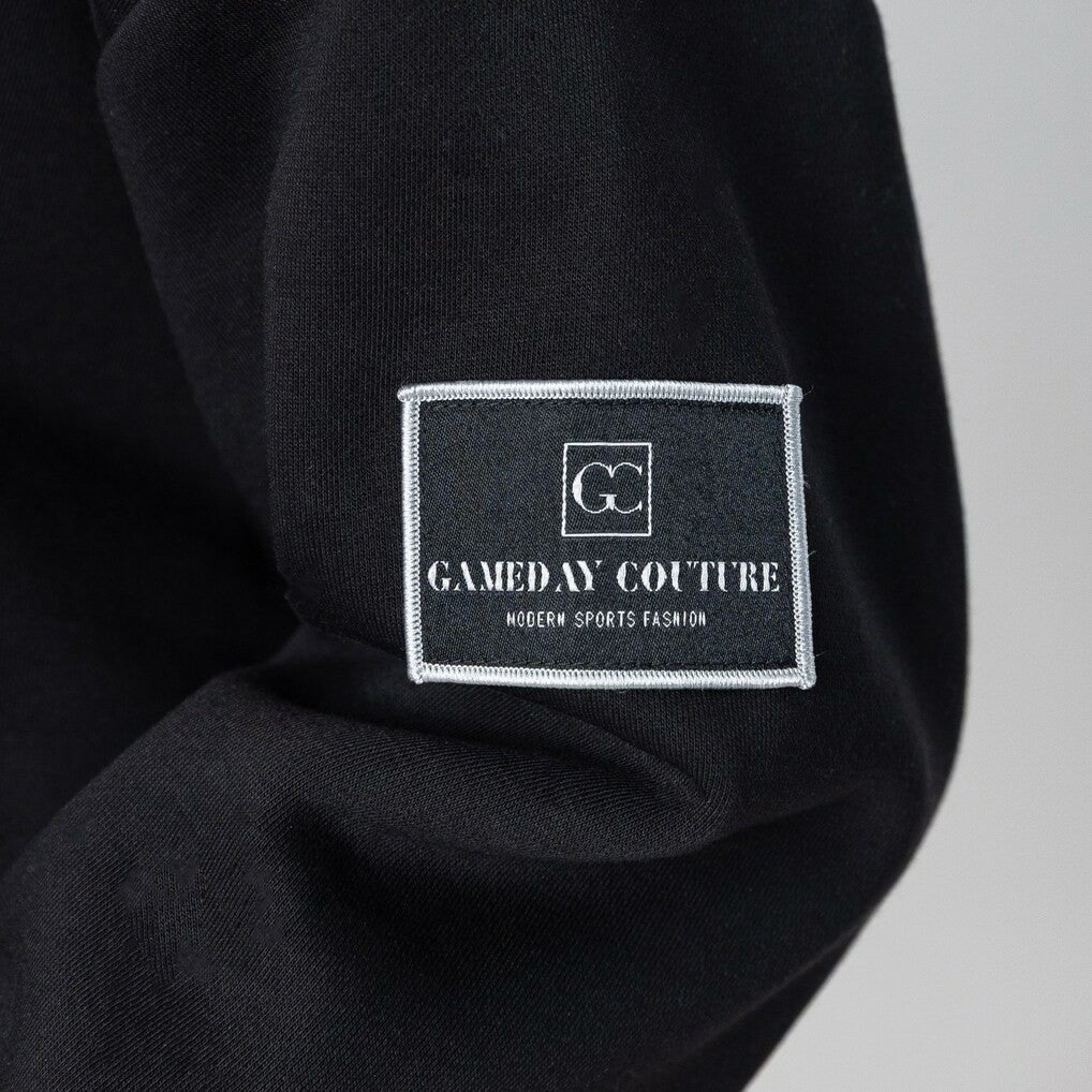 Carolina Panthers Gameday Couture Women's Oversized Victory Lane Black Label Premium Fleece Sweatshirt Black