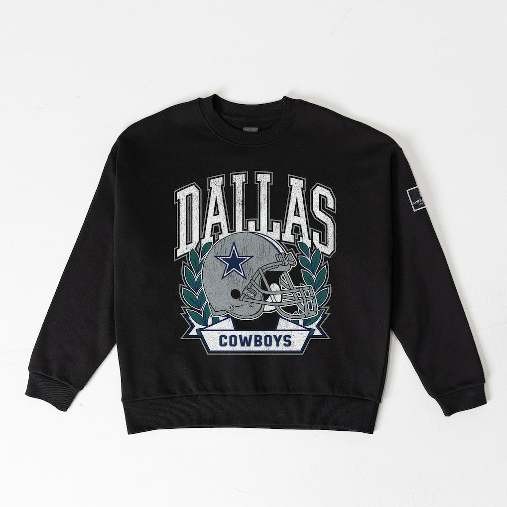 Dallas Cowboys Gameday Couture Women's Oversized Victory Lane Black Label Premium Fleece Sweatshirt Black