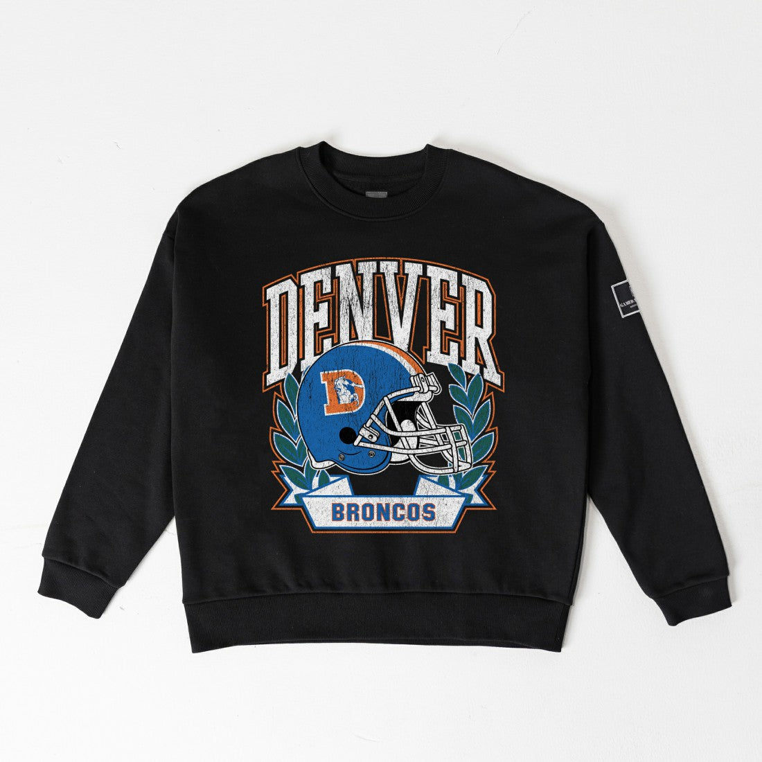 Denver Broncos Gameday Couture Women's Oversized Victory Lane Black Label Premium Fleece Sweatshirt Black