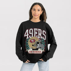 San Francisco 49ers Gameday Couture Women's Oversized Victory Lane Black Label Premium Fleece Sweatshirt Black