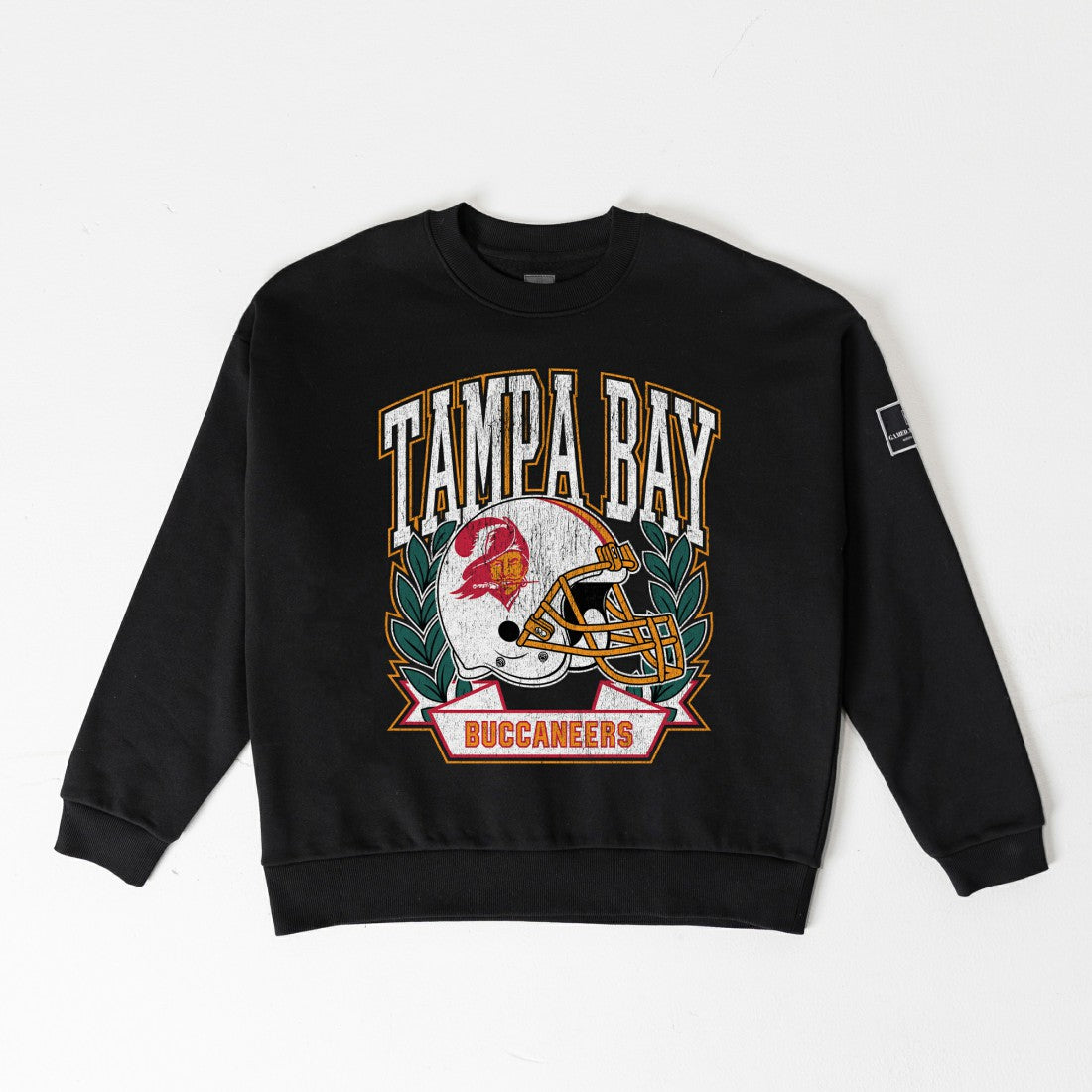 Tampa Bay Buccaneers Gameday Couture Women's Oversized Victory Lane Black Label Premium Fleece Sweatshirt Black