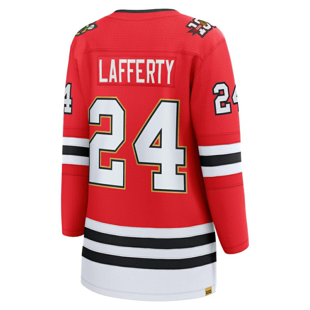 NHL Sam Lafferty Chicago Blackhawks Fanatics Women's Centennial Breakaway Player Jersey - Red